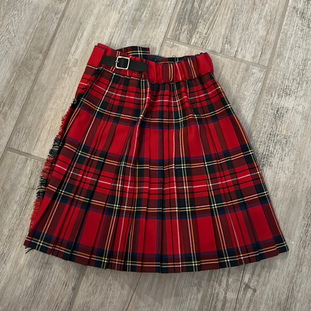 Girls Red Plaid Skirt / Kilt - James Pringle of Scotland- Authentic